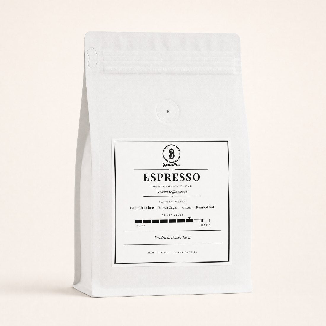 Espresso — Medium Dark roast, 12 oz bag — Barista Plus Coffee