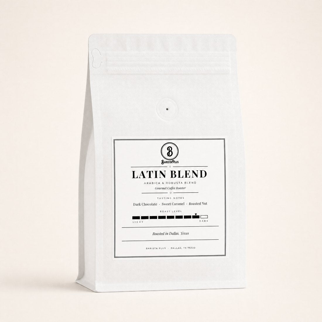 Latin Blend — Dark roast, 12 oz bag — Barista Plus Coffee