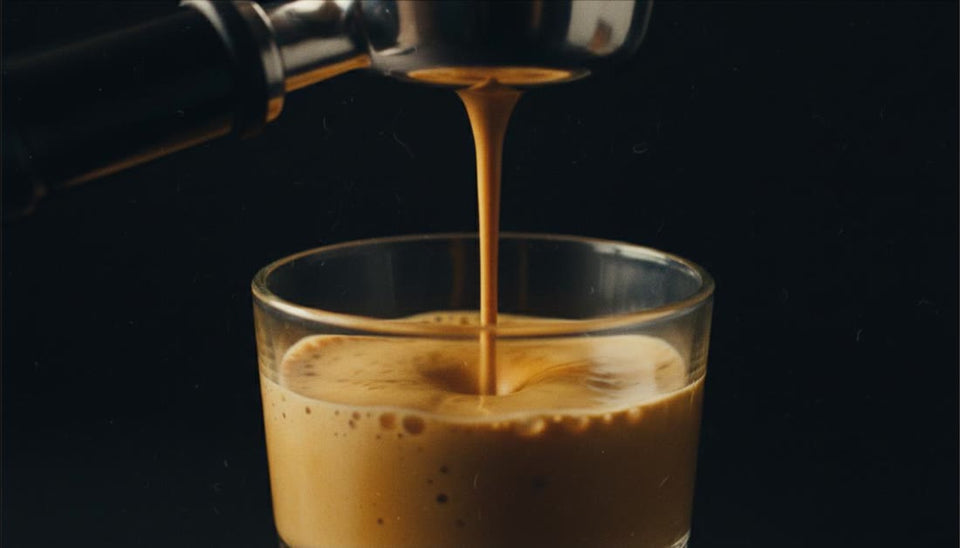 Crema pouring into the glass